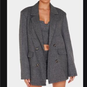 PrettyLittleThing Charcoal Blazer